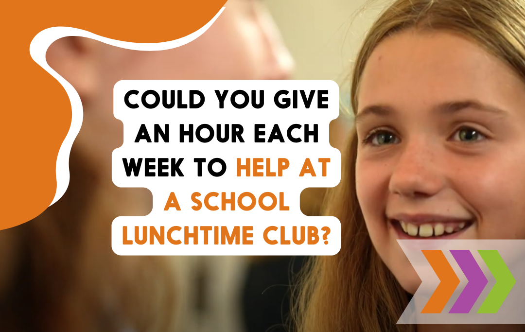 Teenagers smiling. Could you give an hour each week to help at a lunchtime club