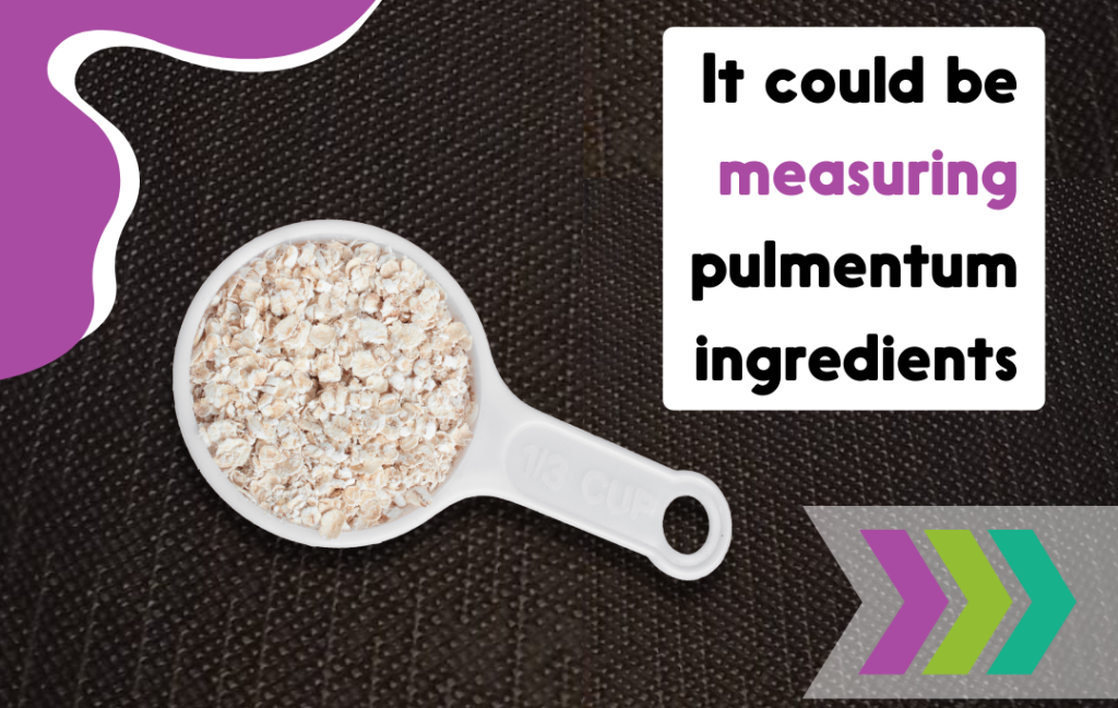 A photo of a measured cup of oats. Volunteering could be measuring pulmentum ingredients